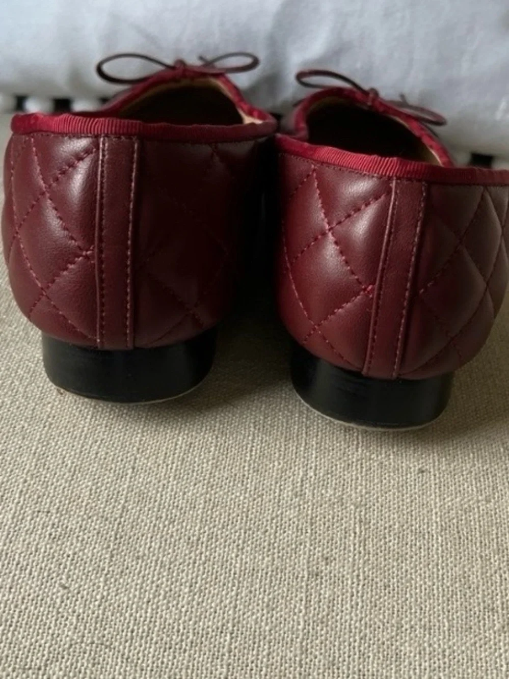 Woman’s Burgundy Leather Ballet Flats Inspiration